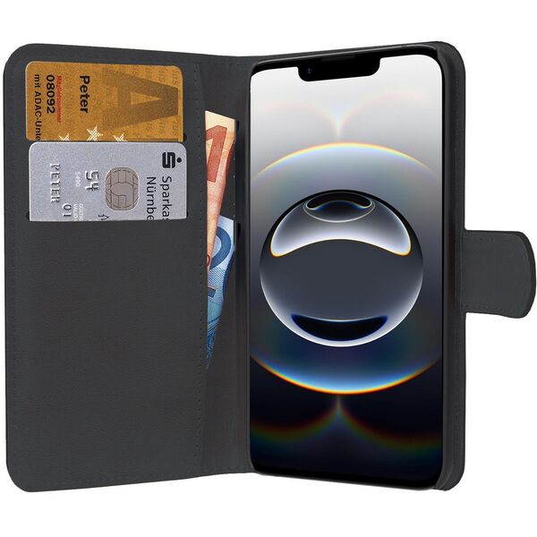 PEDEA Book Cover Classic für Apple iPhone 16e, schwarz