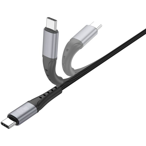 4smarts USB-C Kabel PrimeCord 60W 1,5m, schwarz
