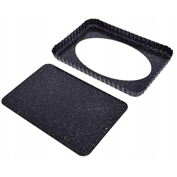 BLACHA FORMA DO PIECZENIA 31X21X3 CM Z WYJMOWANYM DNEM POWŁOKA NIEPRZYWIERALNA BRUNBESTE BB-3650