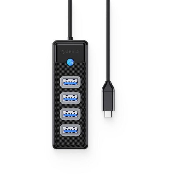 Hub rozdzielacz PW4U-C3 USB-C - 4x USB-A - czarny Hub rozdzielacz PW4U-C3 USB-C - 4x USB-A - czarny