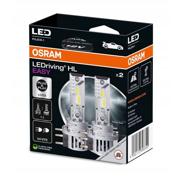 Żarówka LED (Zestaw 2szt.) H15 12V 3.8/16.5W PGJ23T-1 bez homologacji drogowej LEDriving HL EASY