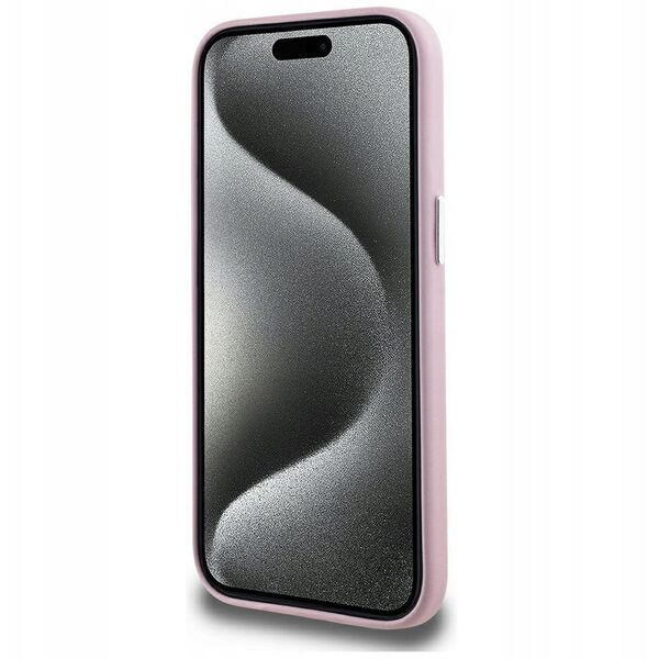 Case Karl Lagerfeld FW Metal Plate MagSafe for iPhone 15 pink