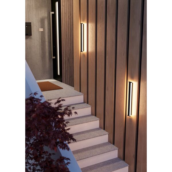 Wall LED outdoor light EGLO NEVIANO, IP65 3000K 2x7W 2100lm, black color 58x6.5x5cm