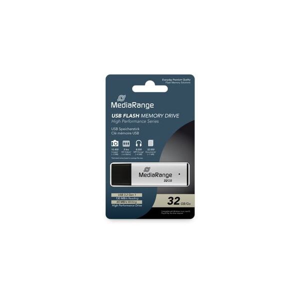 MediaRange MR1900 pamięć USB 32 GB USB Typu-A 3.2 Gen 1 (3.1 Gen 1) Czarny, Srebrny