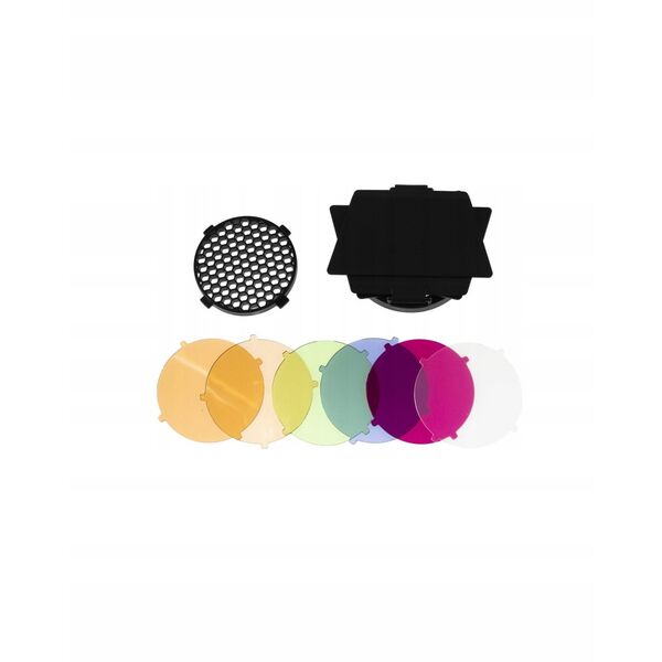 GlareOne G Barndoor Kit - wrota z gridem i filtrami kolorowymi
