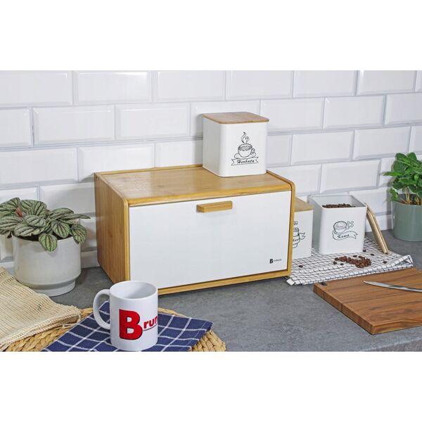 CHLEBAK BAMBUSOWY POJEMNIK NA PIECZYWO BRUNBESTE BB-4255 BIAŁY