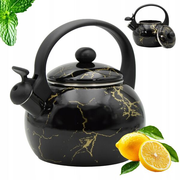 CZAJNIK EMALIOWANY 2.2L BRUNBESTE BLACK ROSE BB-4551