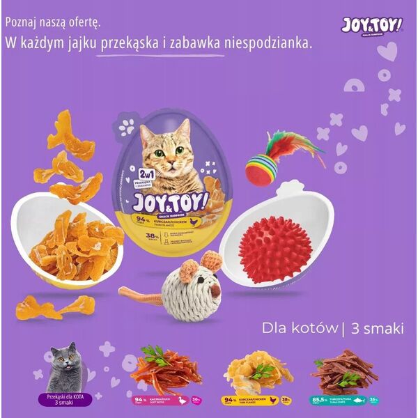 JOY&TOY! SNACK SUPRISE DLA KOTA 2w1       ZABAWKA+SMAKOŁYK 20g KURCZAK   /18
