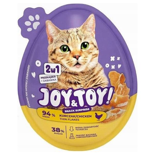 JOY&TOY! SNACK SUPRISE DLA KOTA 2w1       ZABAWKA+SMAKOŁYK 20g KURCZAK   /18