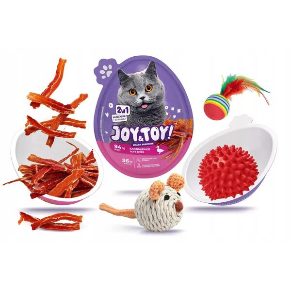 JOY&TOY! SNACK SUPRISE DLA KOTA 2w1       ZABAWKA+SMAKOŁYK 20g KACZKA   /18