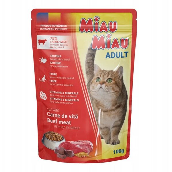 MIAU MIAU saszetka 100g WOŁOWINA SOS /24
