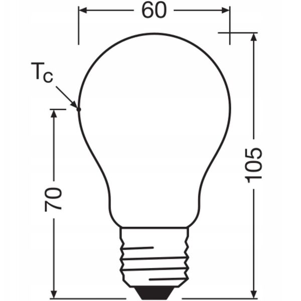 OSRAM LED standard mat 470lm 2,2W/827 (40W) E27 energiklasse A dæmpbar