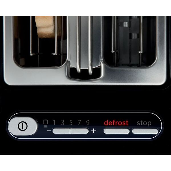 Bosch TAT8613N, 2 slice(s), Black, Stainless steel, Buttons, Level, LED, 860 W