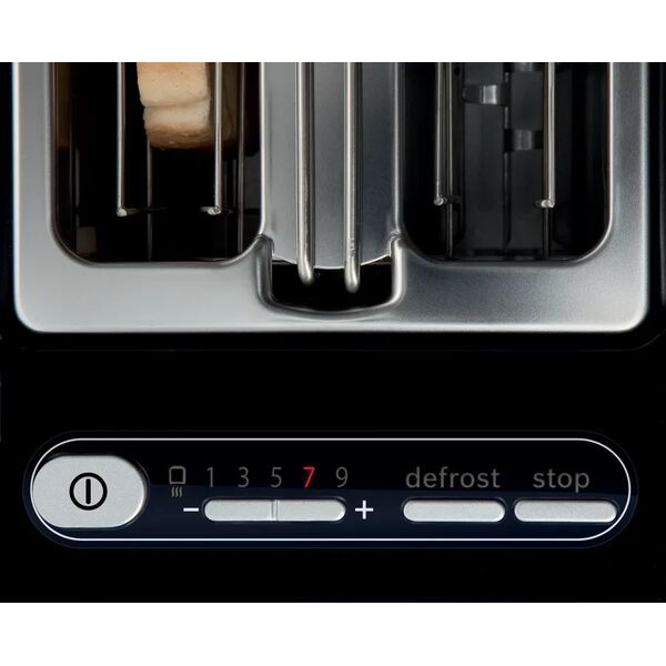 Bosch TAT8613N, 2 slice(s), Black, Stainless steel, Buttons, Level, LED, 860 W