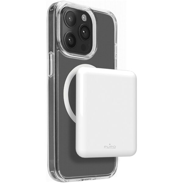Powerbank Puro Power Mag 5000mAh z MagSafe USB-C - biały