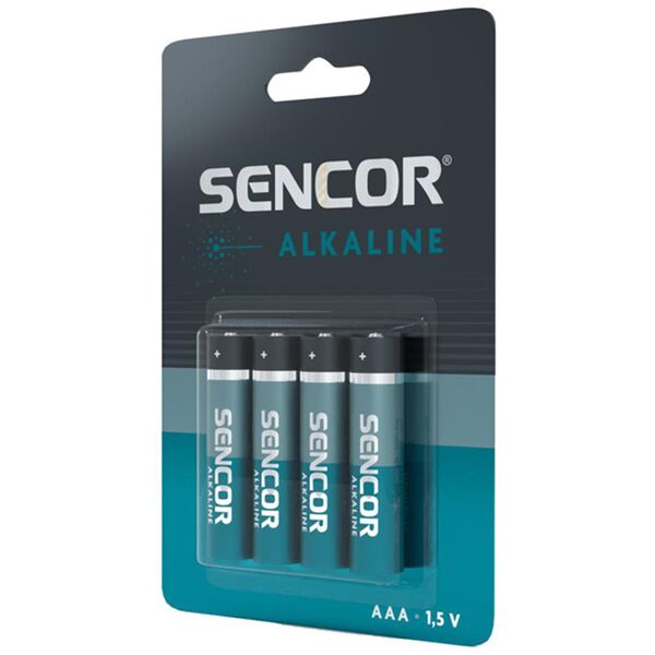 Bateria alkaliczna, AAA (LR03), AAA, 1.5V, Sencor, Folia, 4-pack