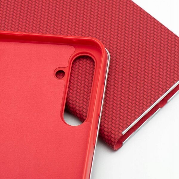 Kabura LUNA Book Carbon do SAMSUNG S24 FE czerwony