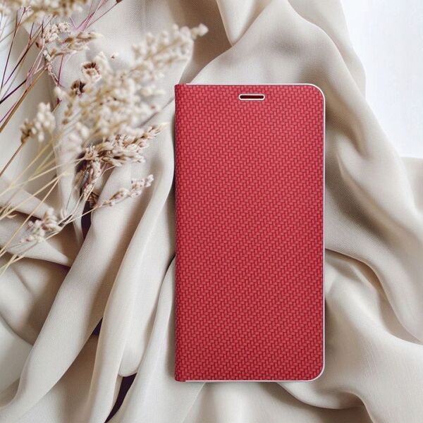 Kabura LUNA Book Carbon do SAMSUNG S24 FE czerwony