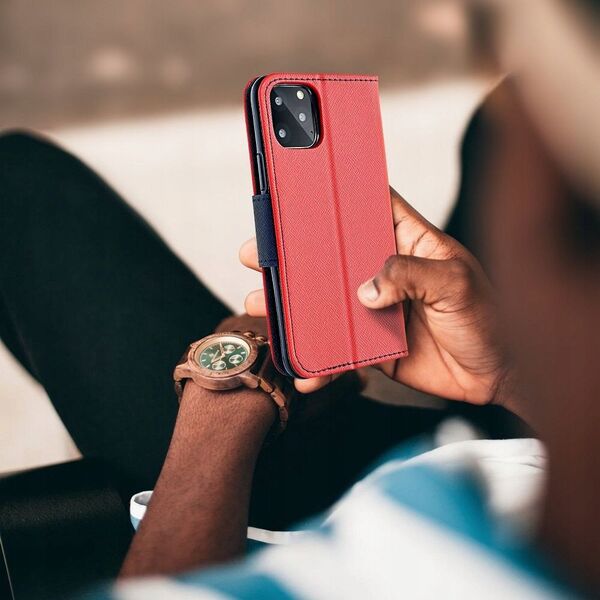 Kabura FANCY Book do SAMSUNG A36 czerwono granatowy