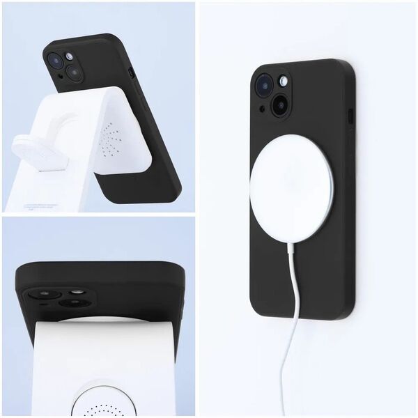 Futerał SILICONE MAG COVER kompatybilny z MagSafe do SAMSUNG A56 czarny