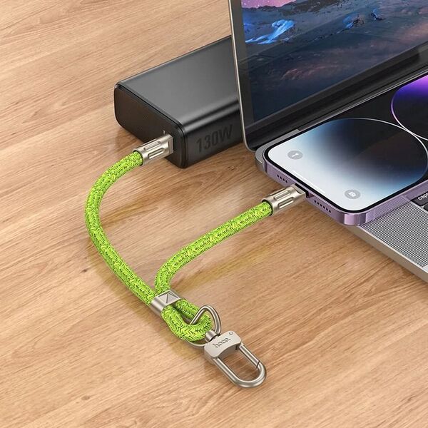 HOCO kabel Typ C do Lightning w formie smyczki PD 20W GH5 0,22 m zielony