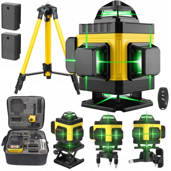 Extralink | Zestaw poziomica laserowa krzyżowa płaszczyznowa laser 4D ze statywem |