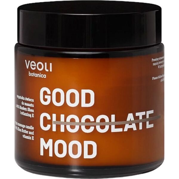 Veoli Botanica Good Chocolate Mood wegańska świeca do masażu z 40% masłem Shea i Witaminą E 100ml