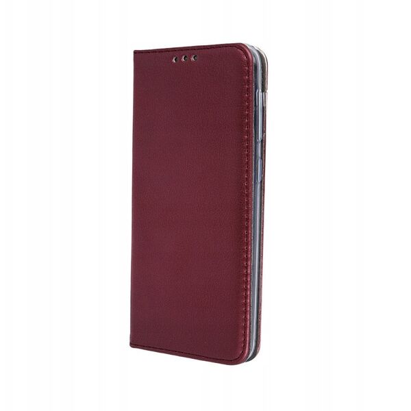 KABURA LUNA BOOK CARBON MAGNETO DO SAMSUNG S24 FE BURGUNDOWY