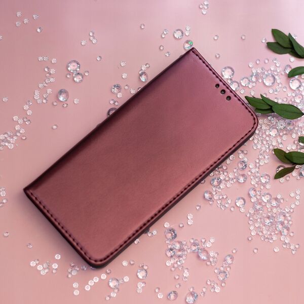 KABURA LUNA BOOK CARBON MAGNETO DO SAMSUNG S24 FE BURGUNDOWY