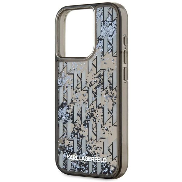 Etui Karl Lagerfeld Liquide Glitter      Monogram Gradient do iPhone 15 Pro Max czarny
