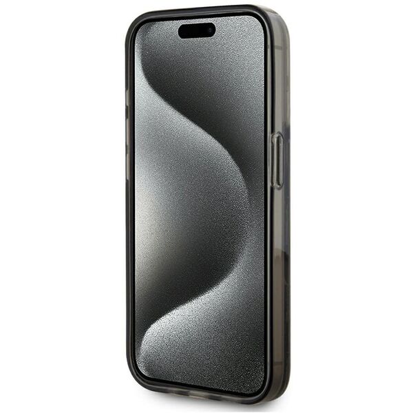 Etui Karl Lagerfeld Liquide Glitter      Monogram Gradient do iPhone 15 Pro czarny
