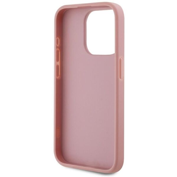 Etui Karl Lagerfeld Wrinkled Metal       Signature do iPhone 15 Pro Max różowy