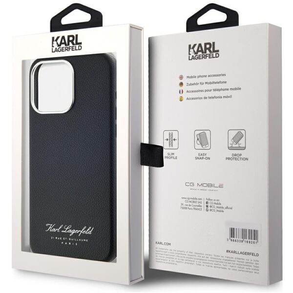 Etui Karl Lagerfeld hotel RSG do iPhone  15 Pro czarny