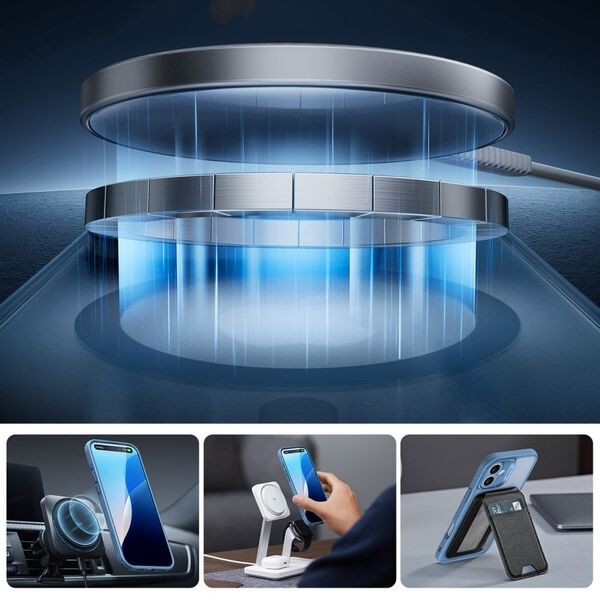 Etui ESR Classic Pro Set Halolock MagSafe na iPhone 16 - niebieskie