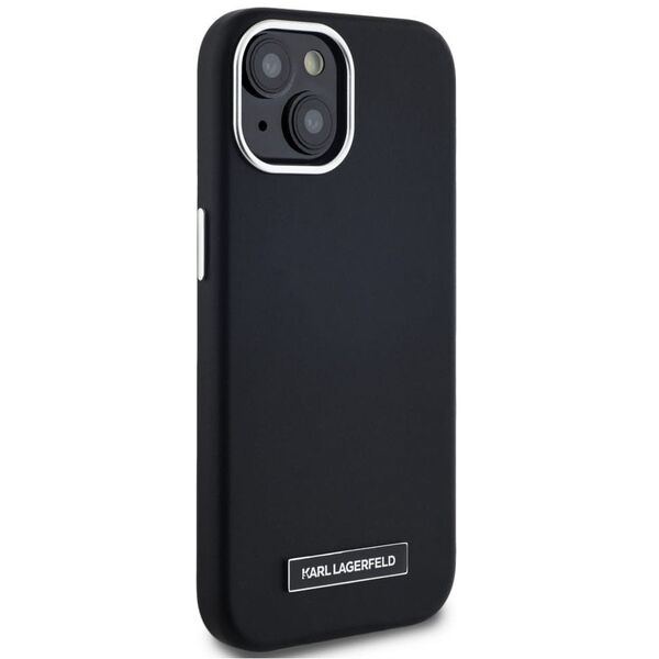 Case Karl Lagerfeld FW Metal Plate MagSafe for iPhone 15 black