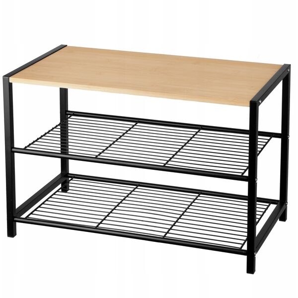 PÓŁKA REGAŁ STOJAK NA BUTY 3-POZIOMOWA 60X30X39CM BRUNBESTE BB-3535