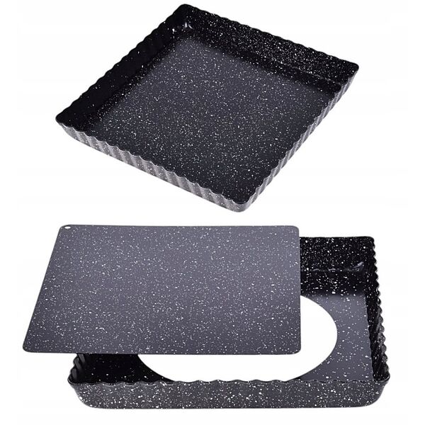 BLACHA FORMA DO PIECZENIA 20X20X2,5CM Z WYJMOWANYM DNEM POWŁOKA NIEPRZYWIERALNA BRUNBESTE BB-3652