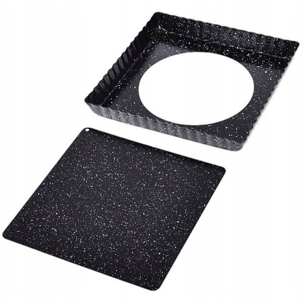 BLACHA FORMA DO PIECZENIA 20X20X2,5CM Z WYJMOWANYM DNEM POWŁOKA NIEPRZYWIERALNA BRUNBESTE BB-3652