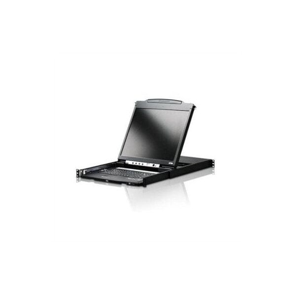 Konsola KVM ATEN CL5800N, wyświetlacz LCD 48 cm, VGA, PS/2-USB, port peryferyjny, układ CH