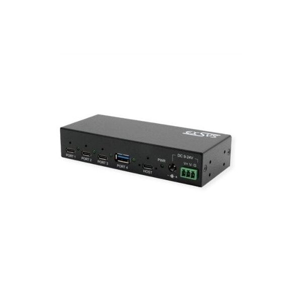 EX-12293HMS 4-portowy metalowy koncentrator USB 3.2 z portami 3x C i 1x A