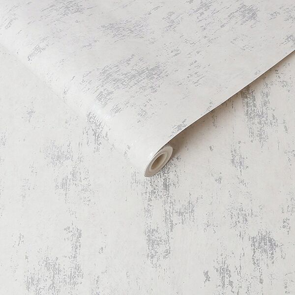 WALLPAPER 114951 DISTR TEXTURE WHIT/SILV