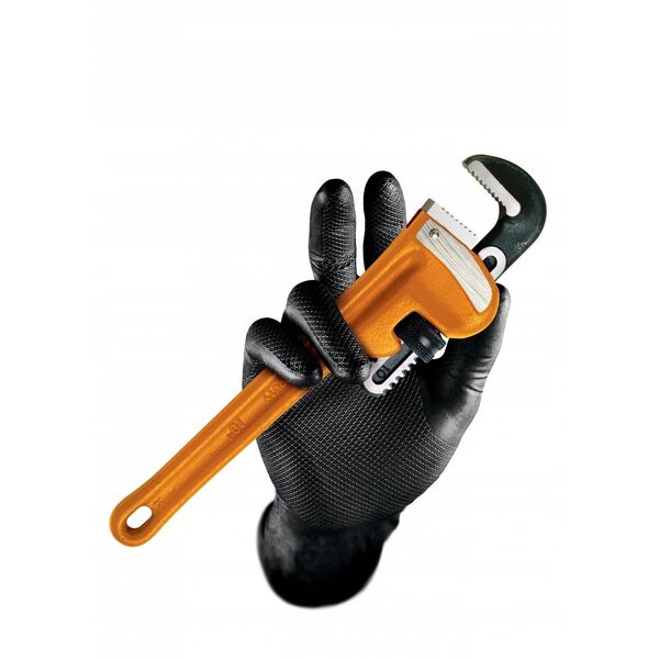 Disposable nitrile gloves with rough palm GRIPAZZ, black, size 2XL (50pcs.)