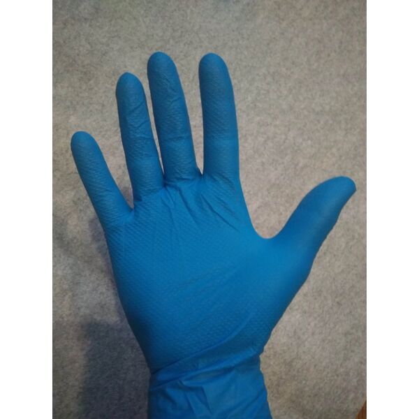 Disposable nitrile gloves with rough palm GRIPPAZ-245VB, size L, 100pcs.