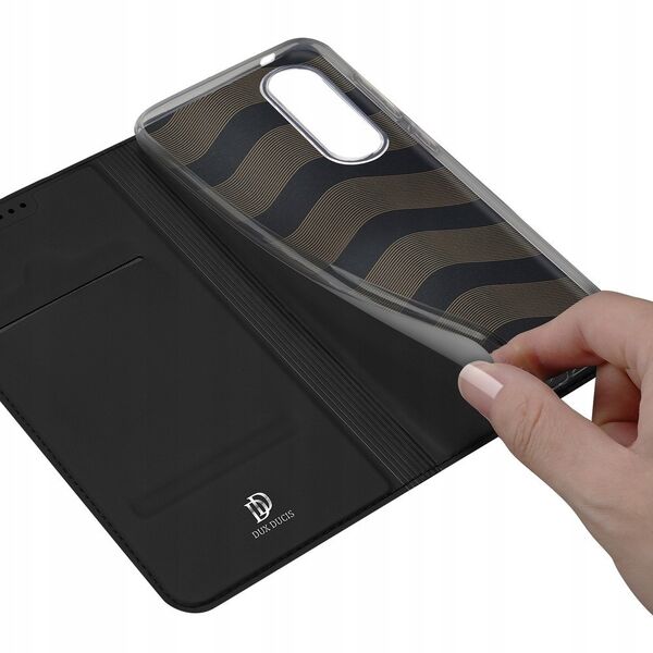 Etui Dux Ducis Skin Pro na Samsung Galaxy S25 Edge z klapką i miejscem na kartę - czarne