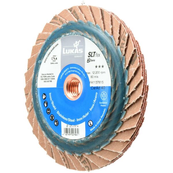 LUKAS ŚCIERNICA LISTKOWA 125mm P 40 SLTFLEX CERAMIC AD IQ-SERIES