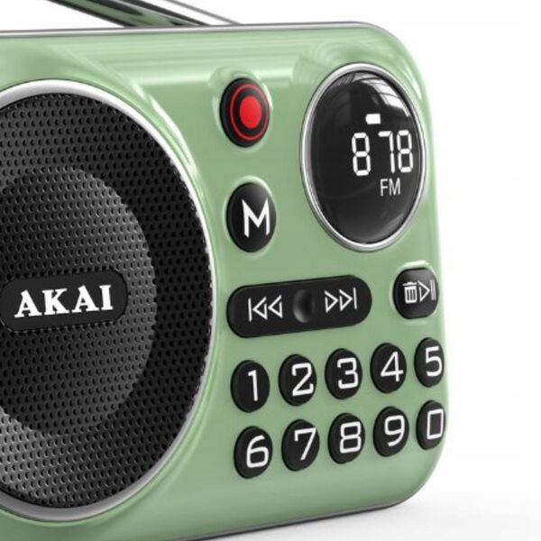 RADIO AKAI APR-500 USB, BT, TF, AKU, funkcja nagrywania