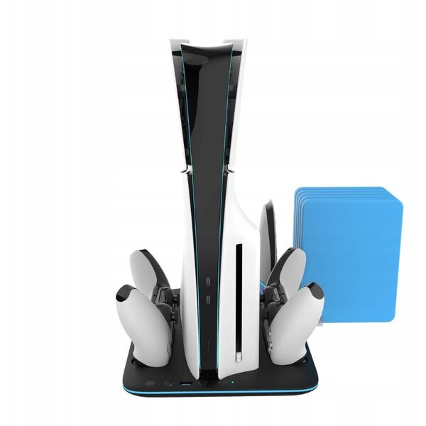 YAXO Podstawka chłodząca i ładująca ICE STORM do PS5 Slim Techno Black