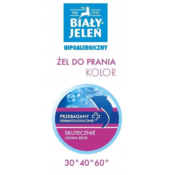 ZEL DO PRANIA KOLOR HIPOALERGICZNY BIAŁY JELEN 5L