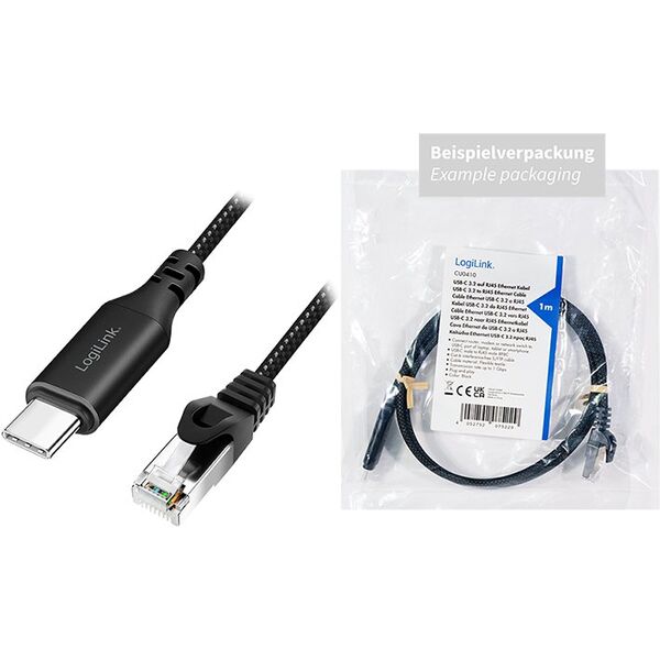 LogiLink USB 3.2 typ C - RJ45 15.0m