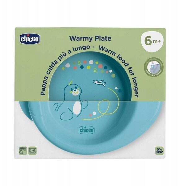 CHICCO-1600025-TALERZ PODGRZEWANY         NIEBIESKI 6M+
